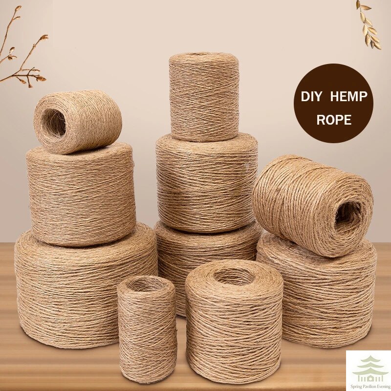 Twine Jute Natural - 50/100メートル 2mm 天然ジュートロープ ストリングリボン クラフト DIY