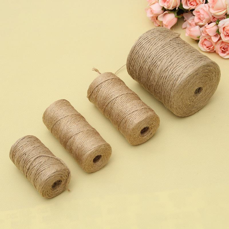 Twine Jute Natural - 30/50/300 メートルナチュラルヴィンテージジュートロープコードストリング麻ひもリボン工芸品縫製 DIY ジュート麻ウェディングパーティーの装飾