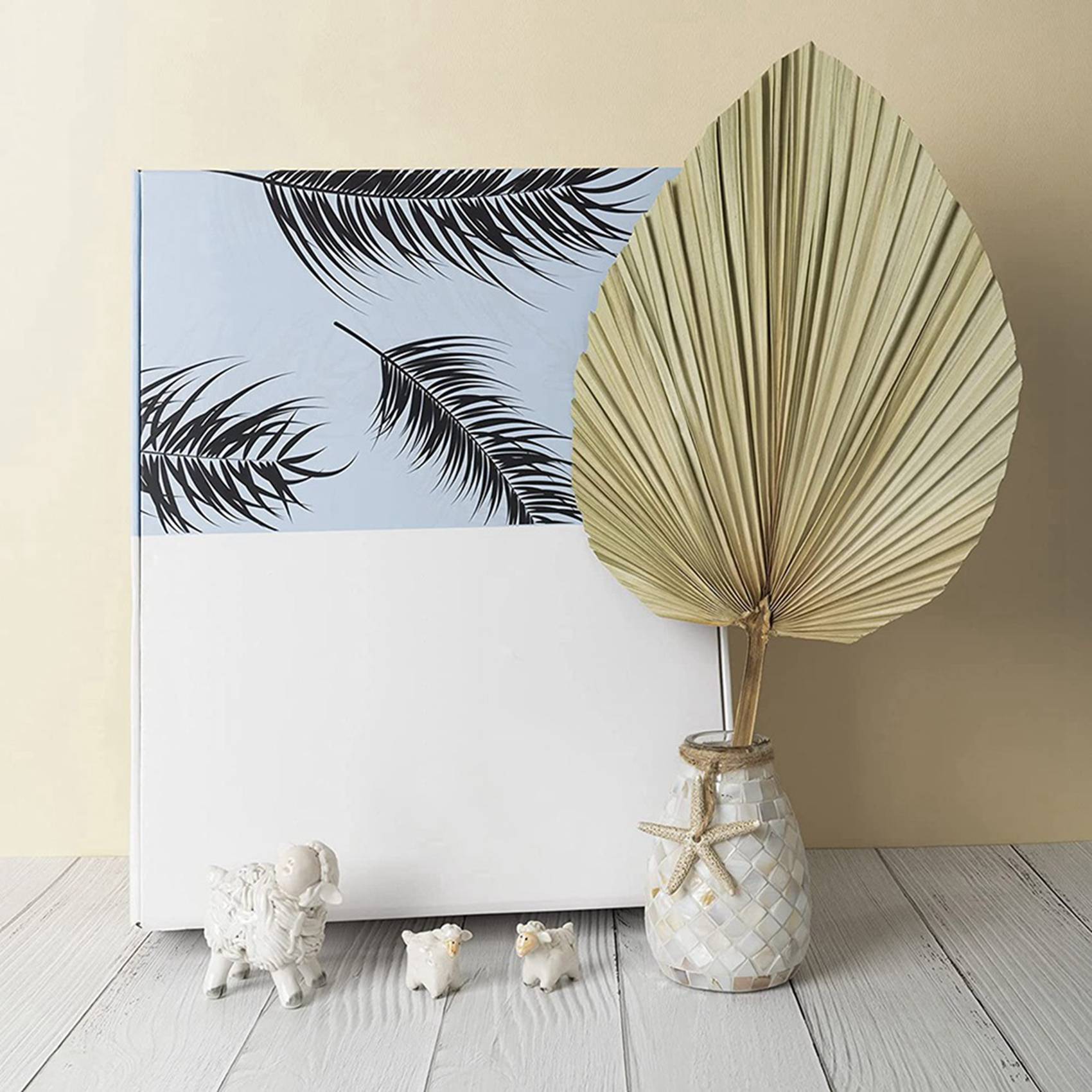 Palm Leaf Dried - 乾燥させたヤシの葉のルームデコレーション 10枚セット - 高さ18インチ x 幅10インチ