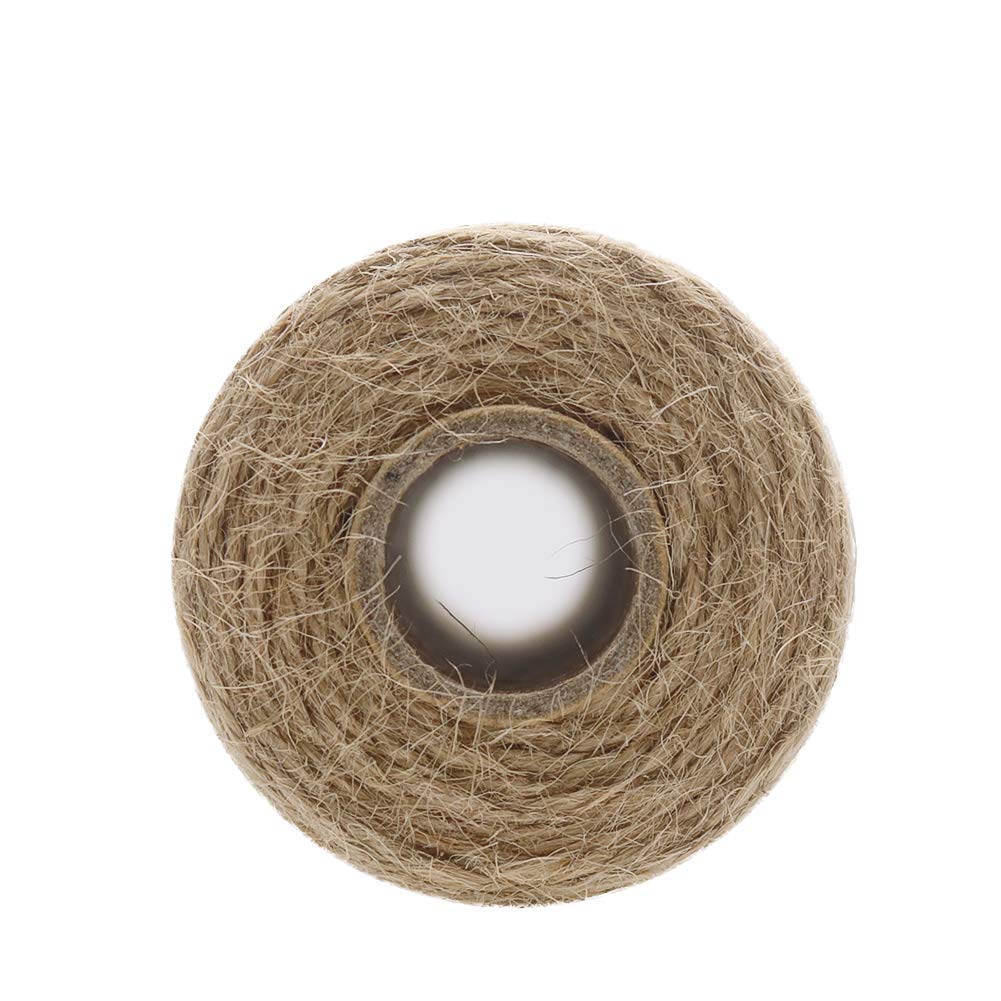Twine Jute Natural - 2個入り×333フィート2mm3プライジュート紐、紐で結ぶパッケージ、ナチュラルブラウン巻きガーデン、ギフト、クラフトロープ-BEAU