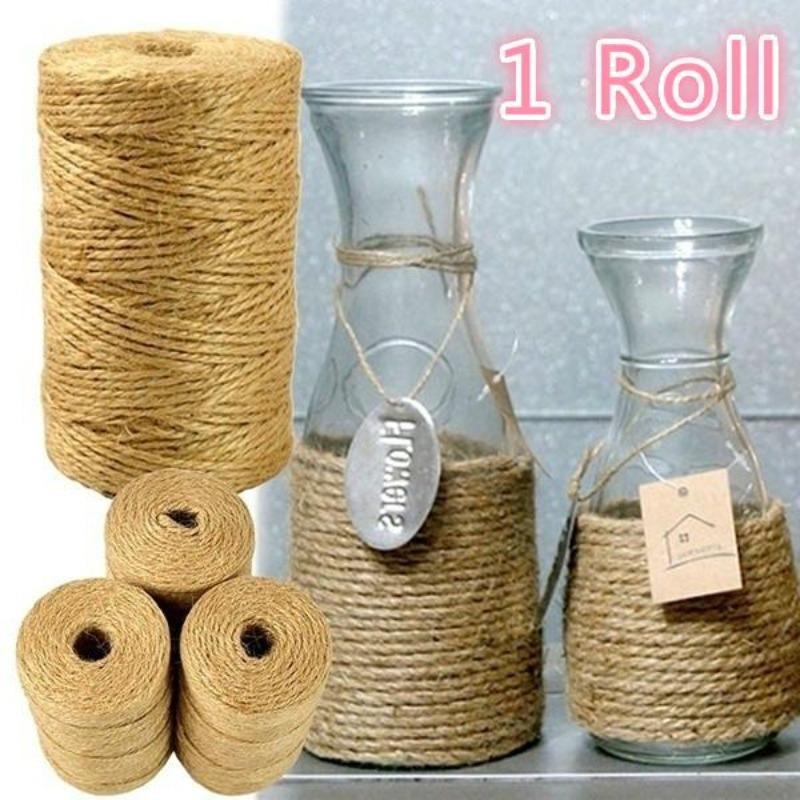 Twine Jute Natural - ジュート麻ひも 100M 天然サイザル麻 2mm ラップ ウェディングデコレーション