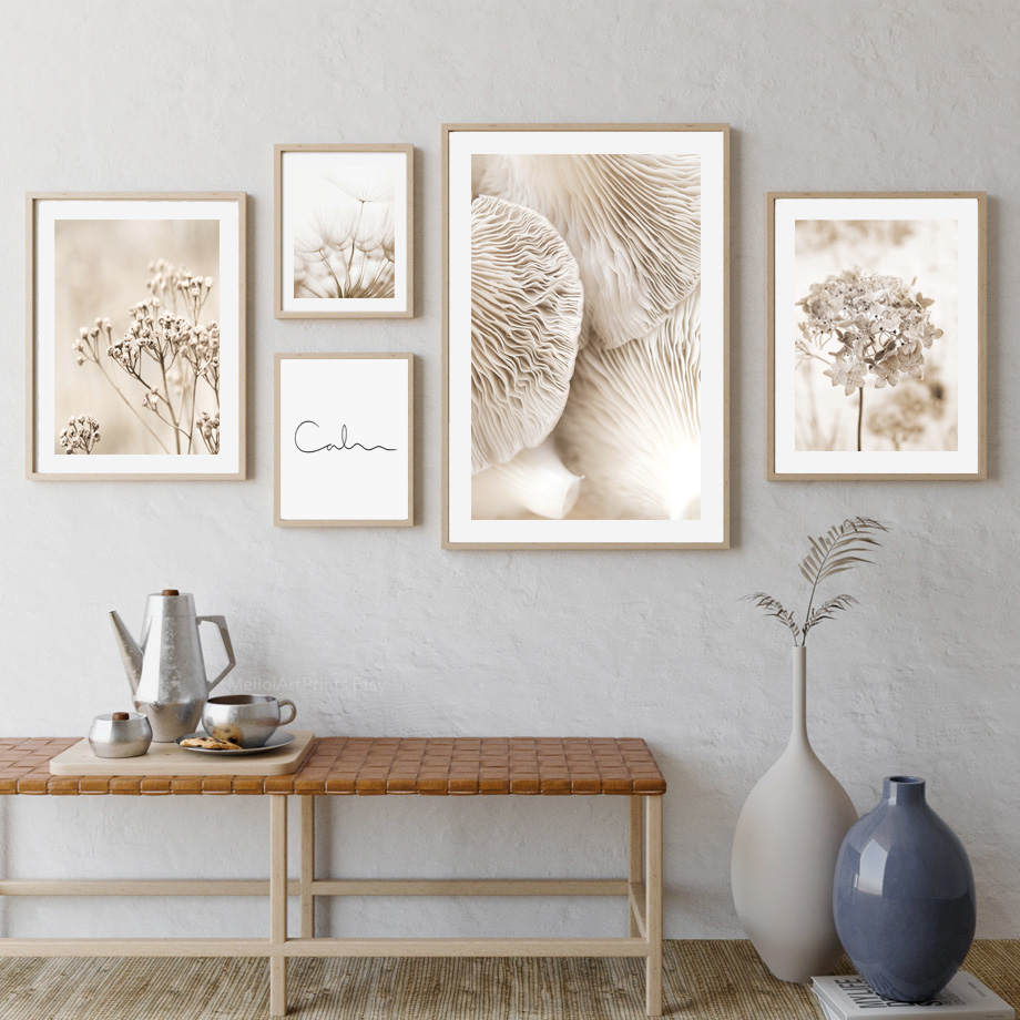 ニュートラルベージュ ボヘミアン ウォールアート 壁画 キャ - Palm Leaf Dried のレビューと価格