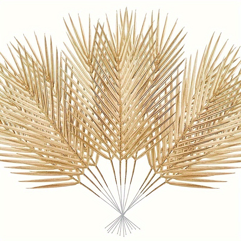 5 個ゴールデン人工ヤシの葉偽熱帯植物造花屋内屋外ホーム D - Palm Leaf Dried のレビューと価格