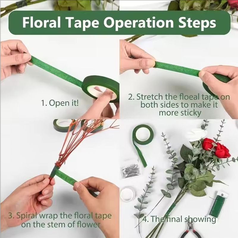 30 ヤード 12 ミリメートル花茎テープコサージュボタンホ - Floral Tape Green のレビューと価格
