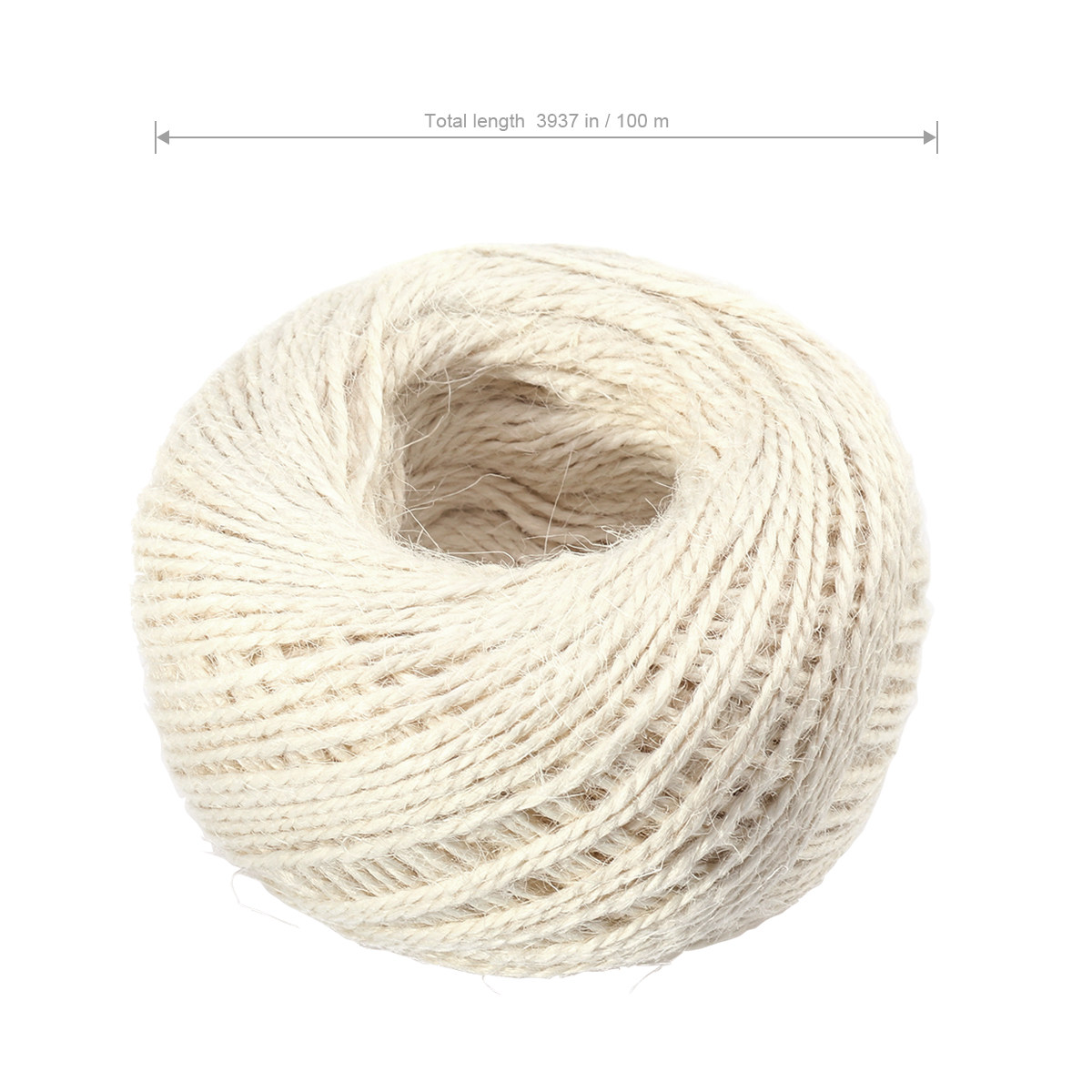 クリーミーホワイトのジュートロープ、天然麻ひも、DIYクラフ - Twine Jute Natural のレビューと価格