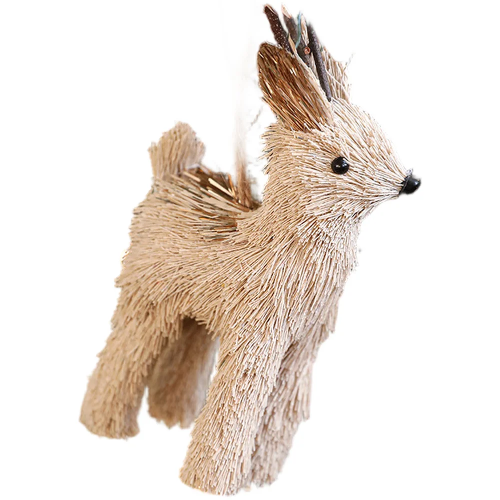天然ストローとフォーム製のエルクの飾り、ジュート綿紐で作られ - Twine Jute Natural のレビューと価格