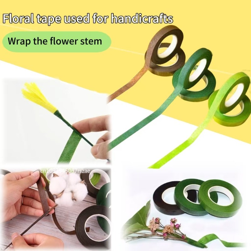 花卉テープ グリーンテープ クレープ紙 DIYフラワー 包装 - Floral Tape Green のレビューと価格