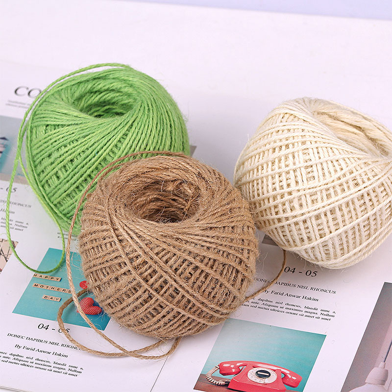 DIY ナチュラル 2mm 50M/ロール カラフルなジュー - Twine Jute Natural のレビューと価格
